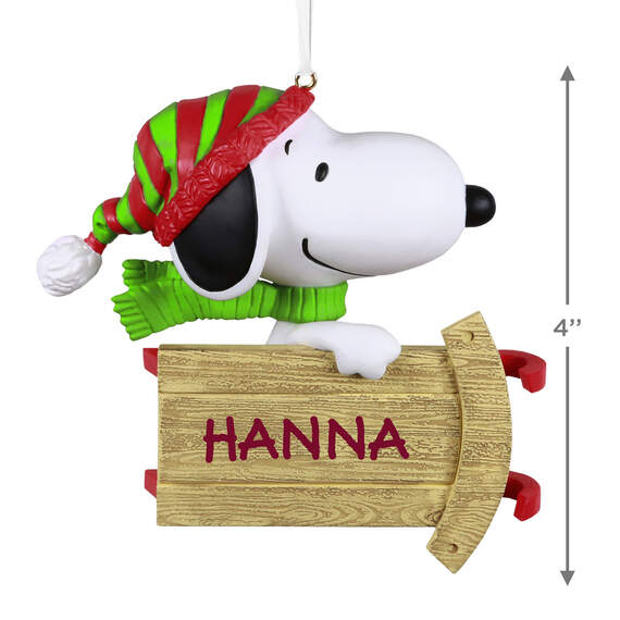 Peanuts® Sledding With Snoopy Personalized Ornament, , large image number 3