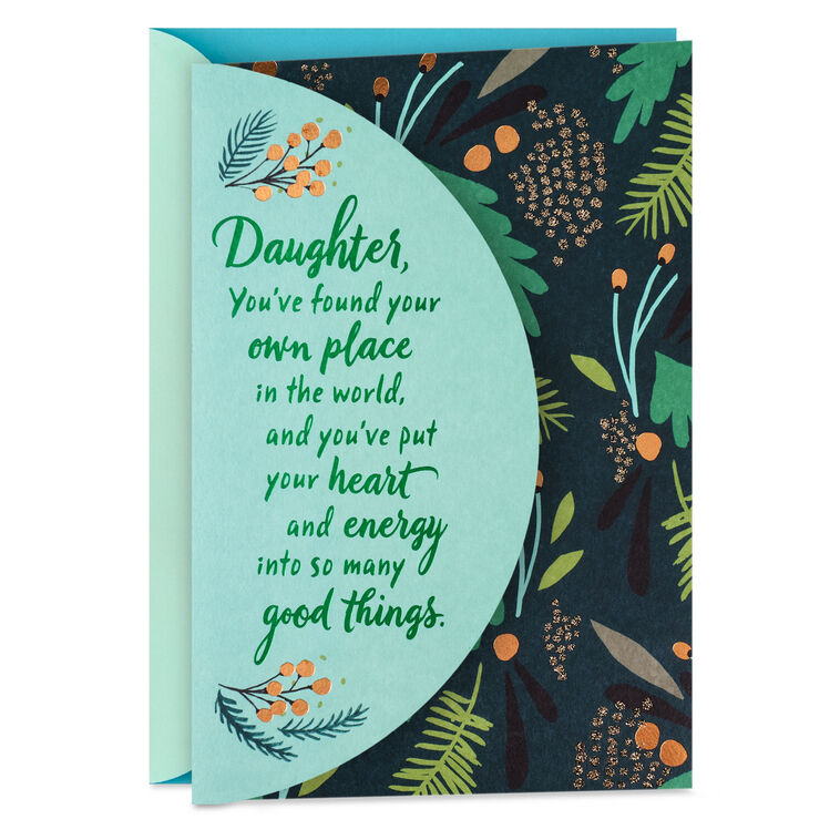 You've Found Your Own Place in the World Christmas Card for Daughter