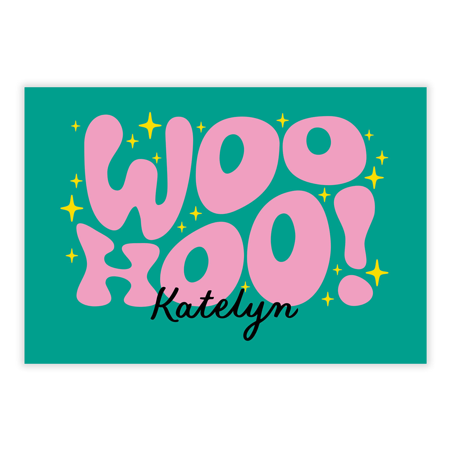 Green Pink Bubble Letters Personalized Birthday Card front image number 2