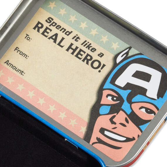2.5" Marvel Captain America Shield Tin Gift Card Holder Box, , large image number 4