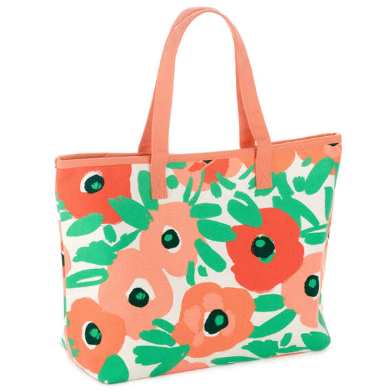 Abstract Floral Tote Bag, , large image number 1