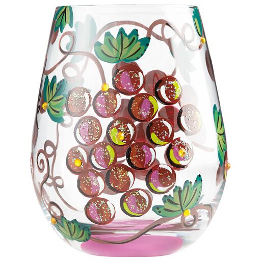 Lolita® Wine O'Clock Handpainted Stemless Wine Glass, 20 oz., 