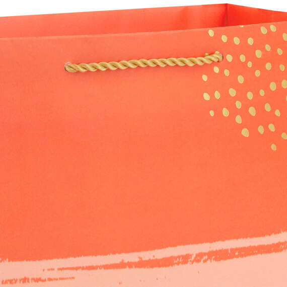 7.7" Orange and Coral Medium Horizontal Gift Bag, , large image number 4