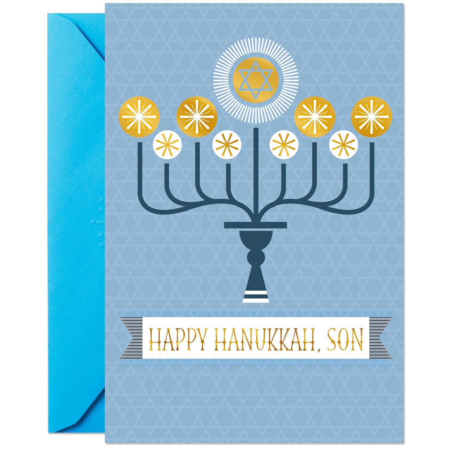 menorah you warm our family hanukkah card for son greeting cards hannukah card
