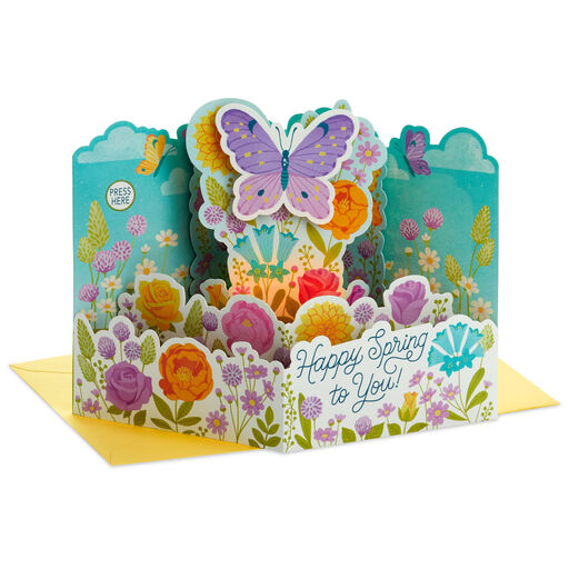 Happy Spring Musical 3D Pop-Up Easter Card With Light, 