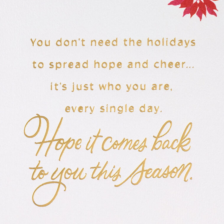 Pink and Red Poinsettias Christmas Card Sentiment image number 2
