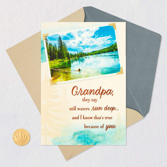 Still Waters Run Deep Birthday Card for Grandpa, , large image number 6