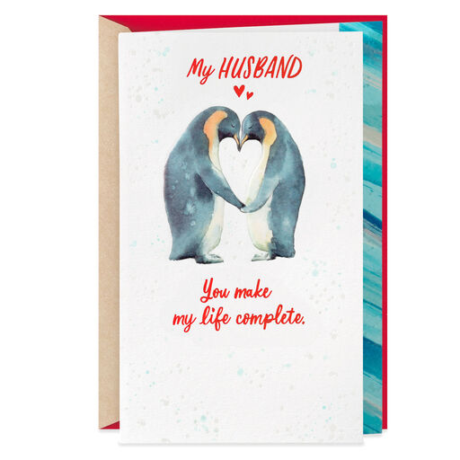 Two Penguins Valentine's Day Card for Husband, 