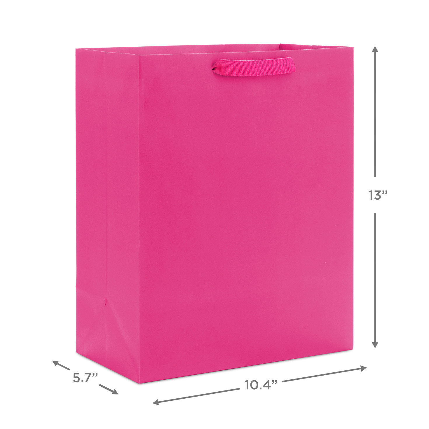 13" Hot Pink Large Gift Bag, Hot Pink, large image number 3