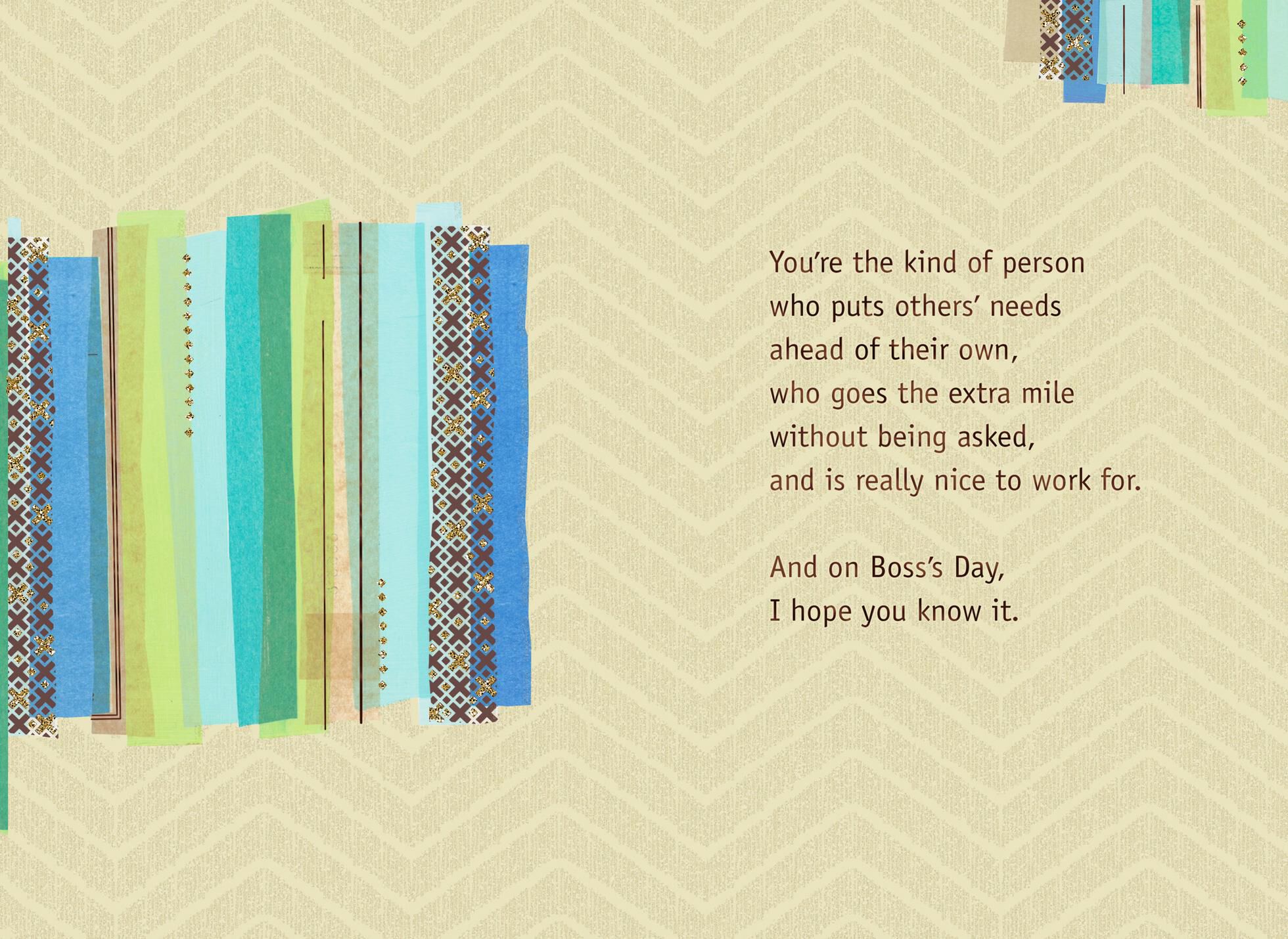 You Go the Extra Mile Boss's Day Card