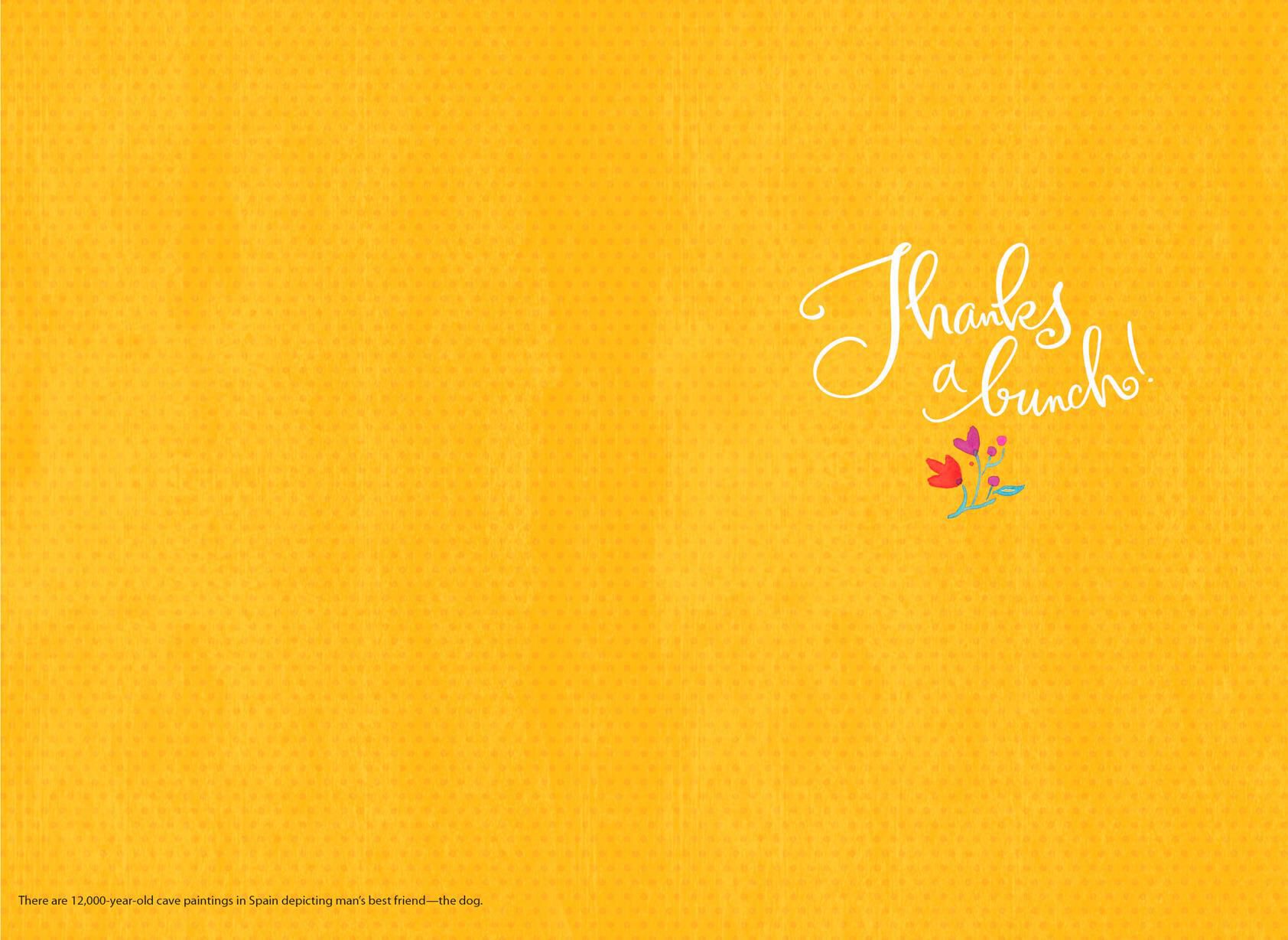 Dog With Flowers Thank You Card