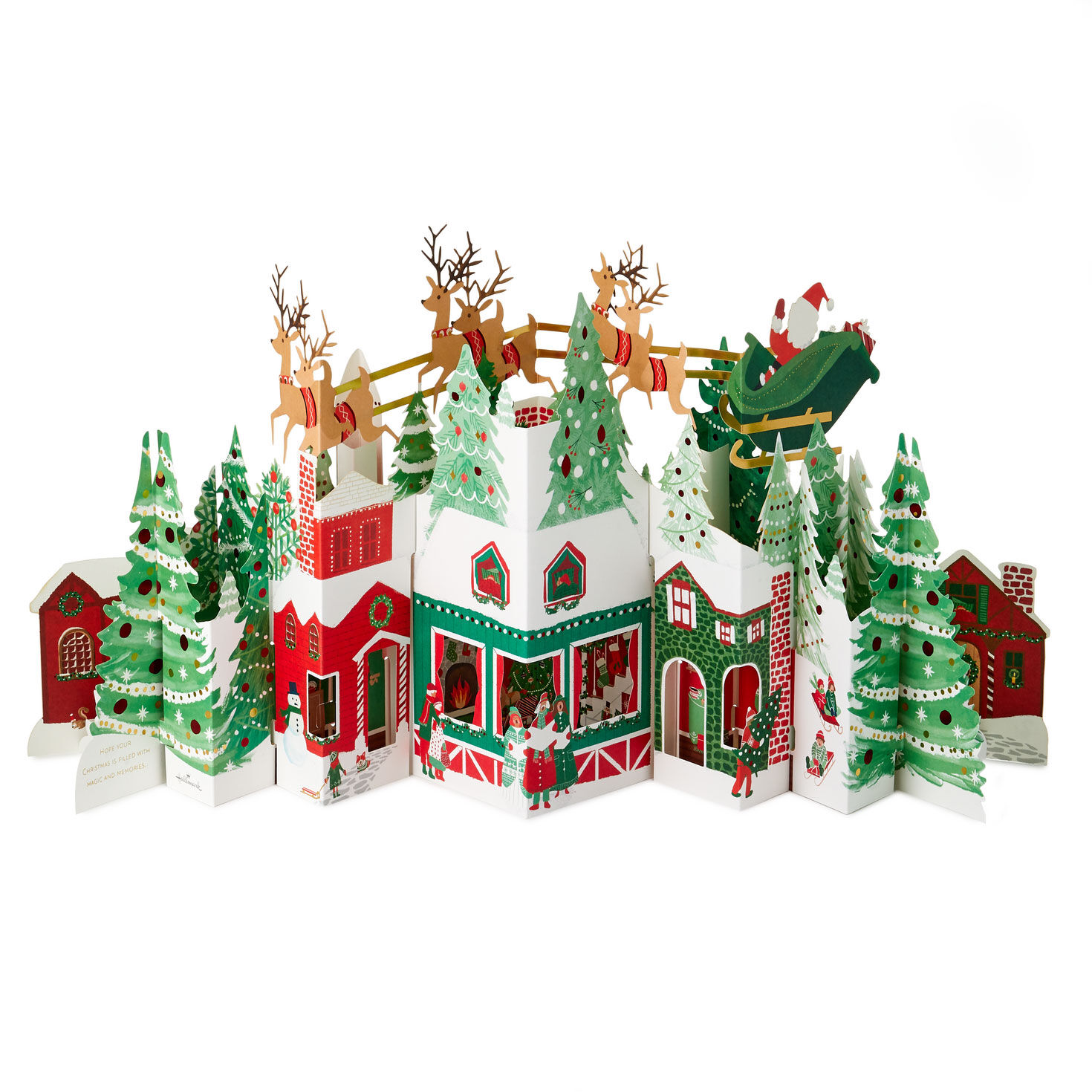 Jumbo Christmas Village Pop-Up Christmas Card back  image number 3