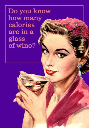 Calories in Wine Funny Friendship Card