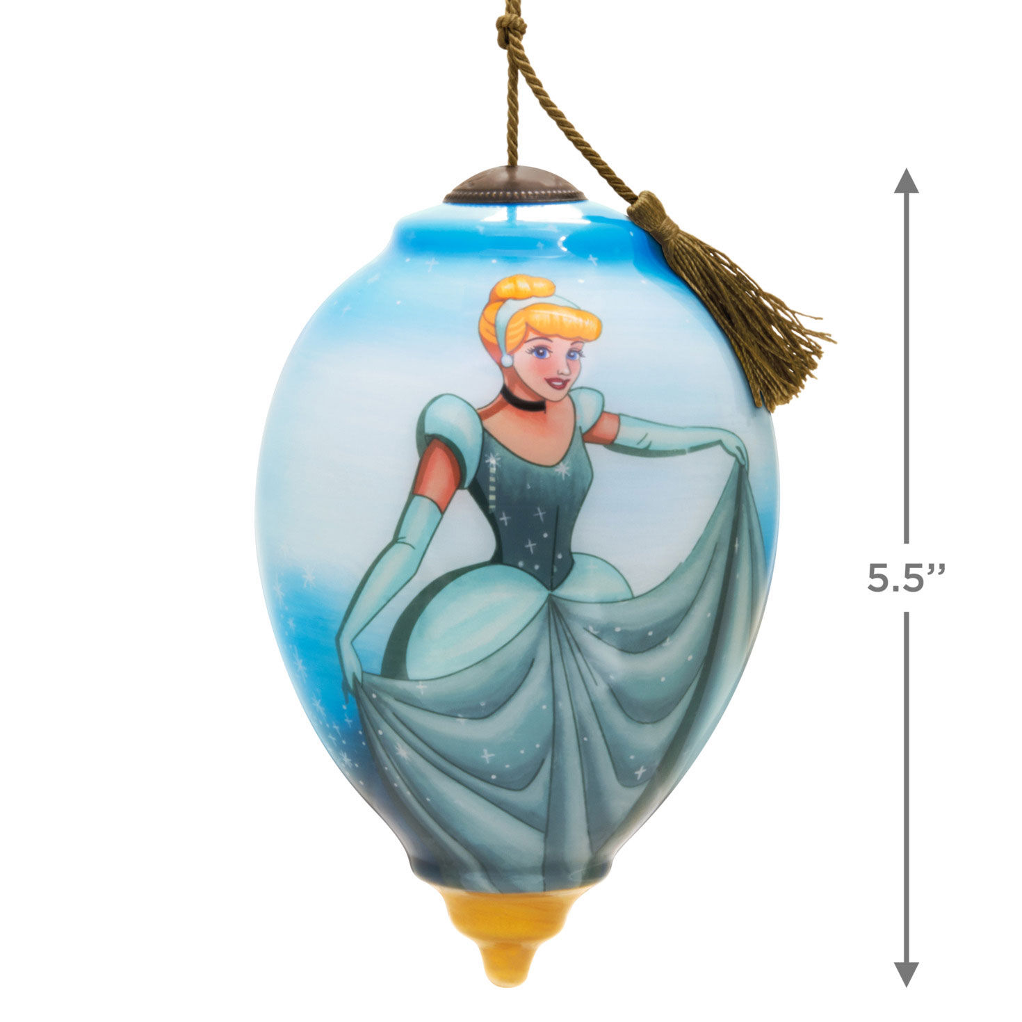 Disney Princess Ne'Qwa Art® Cinderella Hand-Painted Glass Hallmark Ornament for only USD 65.99 | Hallmark