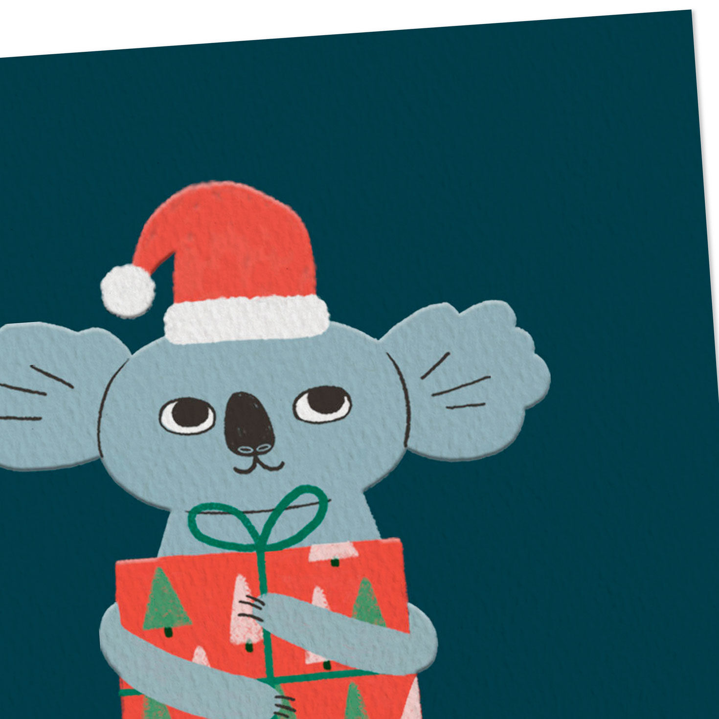 Koala Santa Hat Christmas Card Card Front Detail image number 4