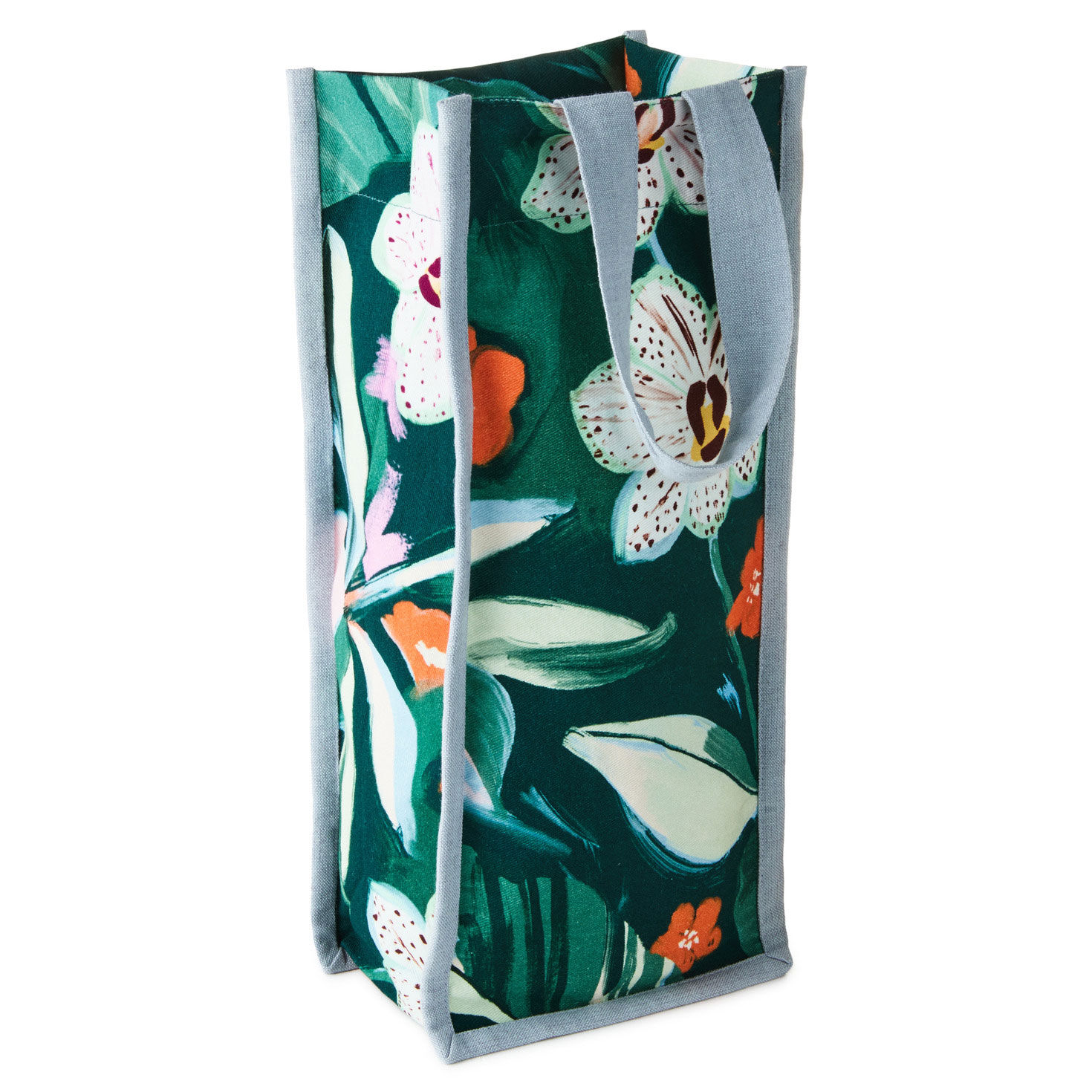 Lacey Chabert Collection Green Floral Fabric Wine Tote