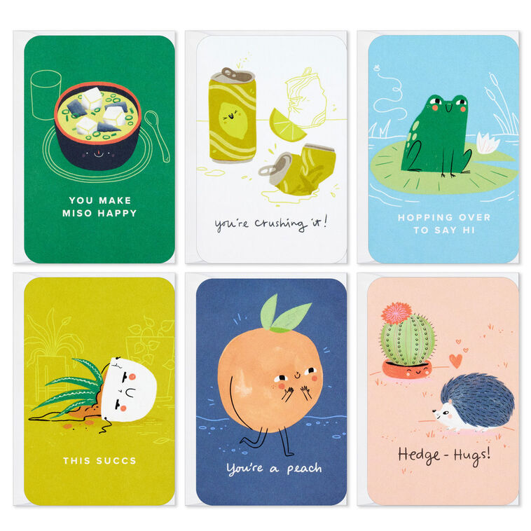 Mini Uplifting Thoughts Assorted Multi-Occasion Cards, Pack of 6