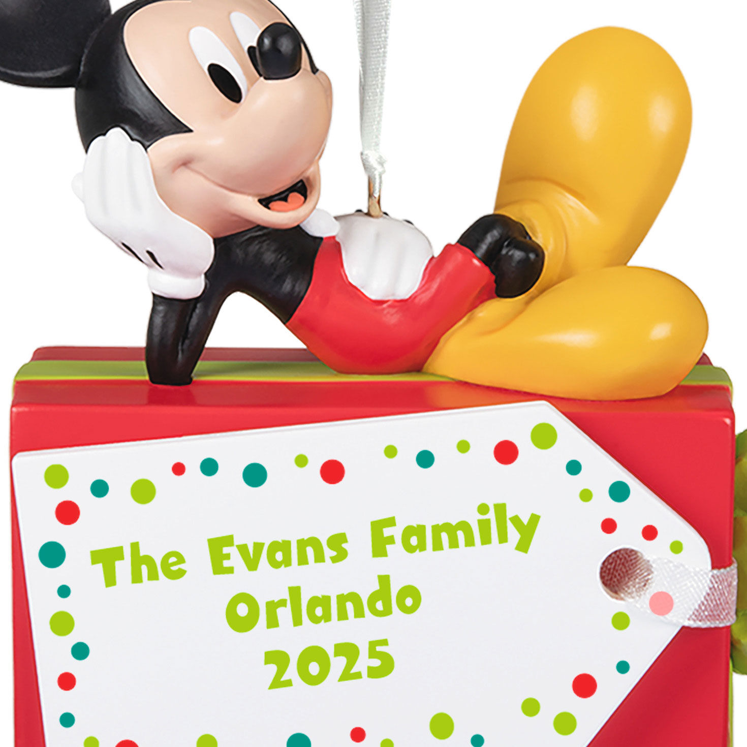 Disney Mickey Mouse Christmas Present Personalized Ornament, Custom Text for only USD 30.99 | Hallmark