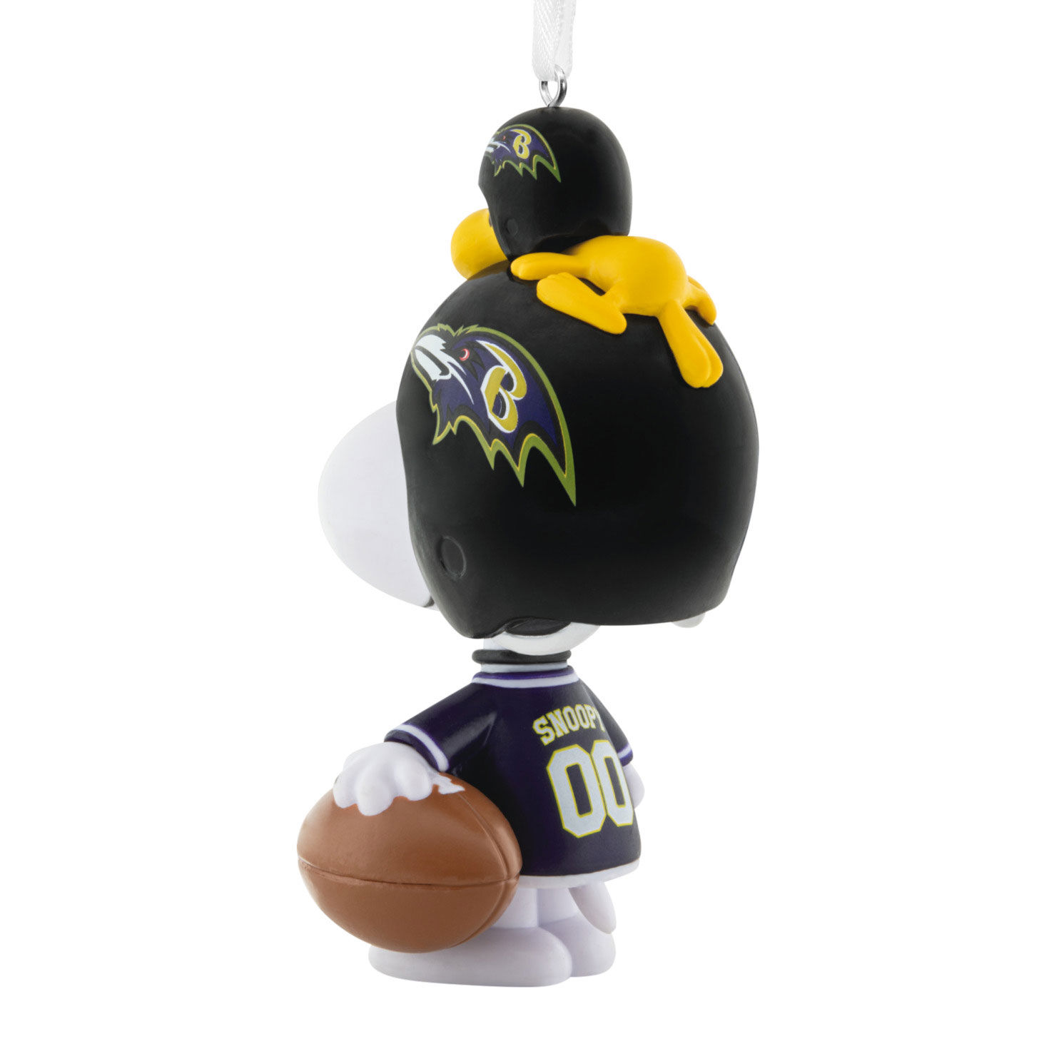 Snoopy Baltimore Ravens Christmas Ornament back image number 6