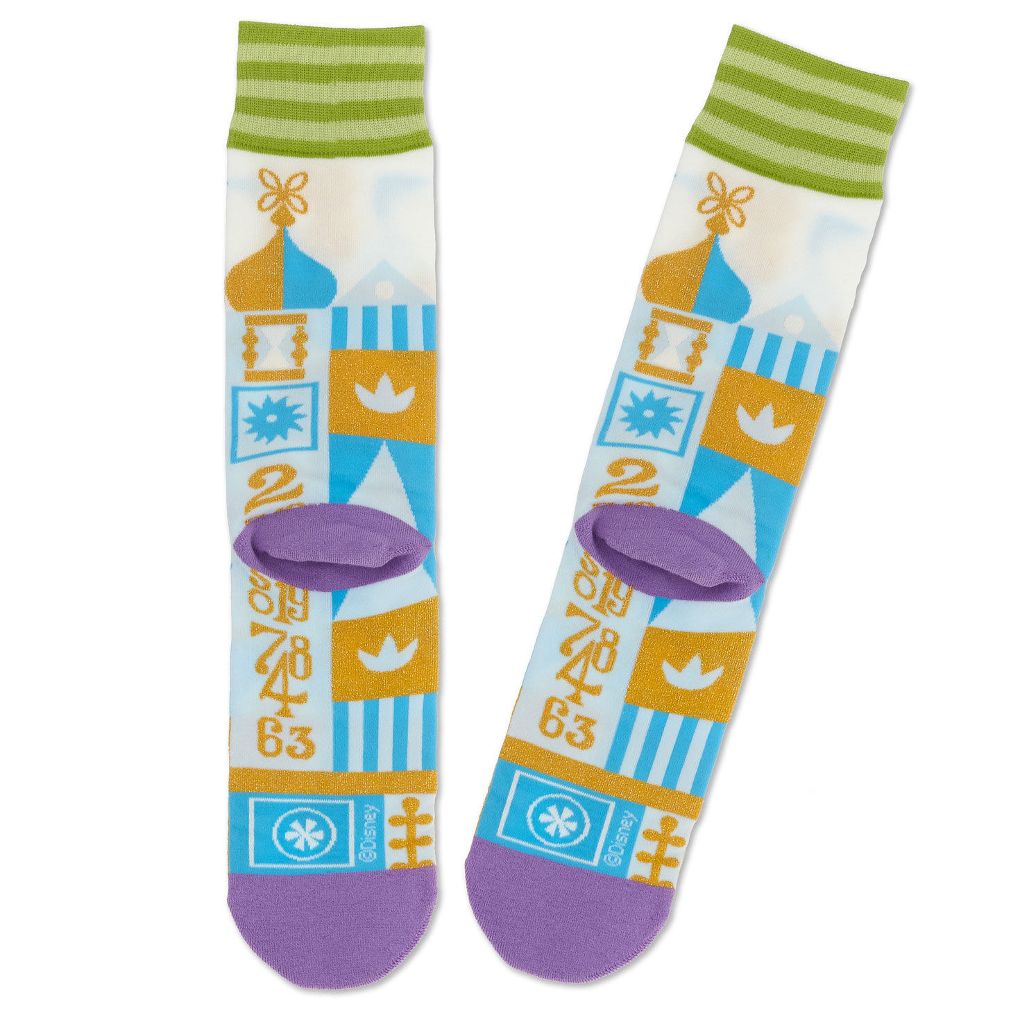 Disney It's a Small World Novelty Crew Socks, , large image number 2