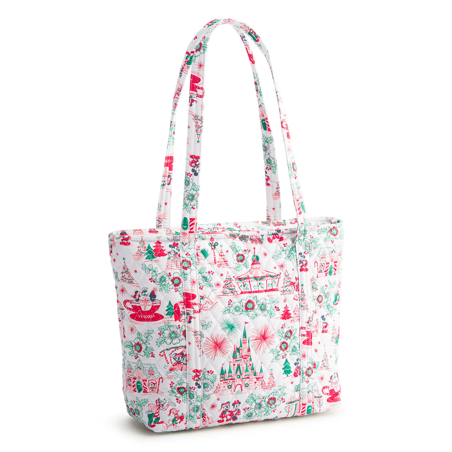 Pink Green Holiday Disney Fabric Tote Bag Back image number 2