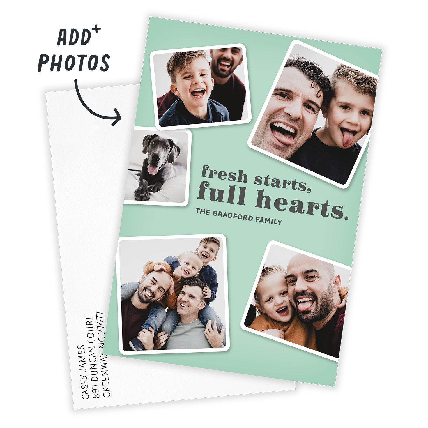 Fresh Starts, Full Hearts Flat New Year Photo Card, , large image number 2