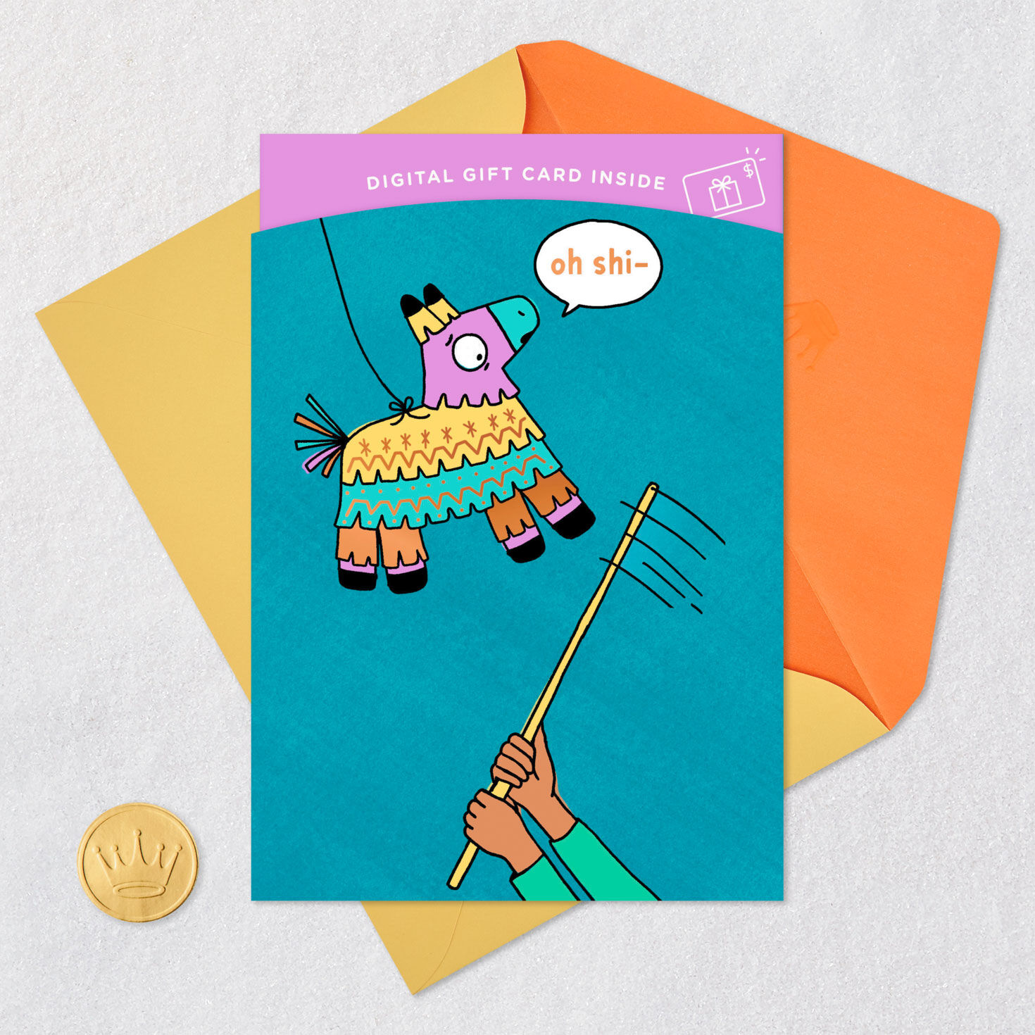 Hope it's a Big Hit Cussing Pi&ntilde;ata Gift Card Greeting Funny Birthday Card, , large image number 8