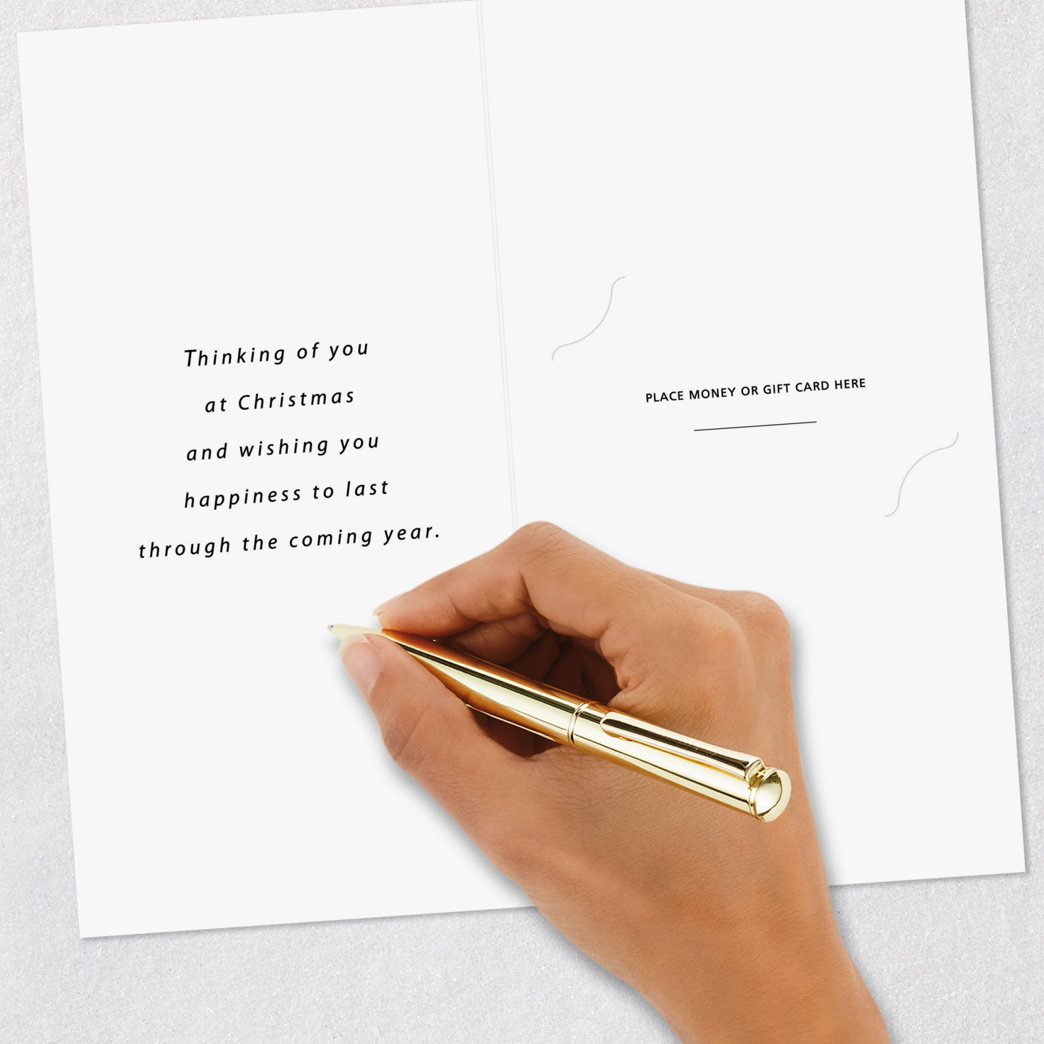 Snowflakes and Tree Money Holder Christmas Cards Pack Signing card image number 7