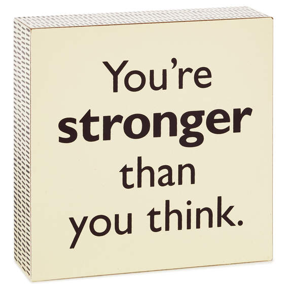 Stronger Than You Think Wooden Quote Sign, 4x4, , large image number 1