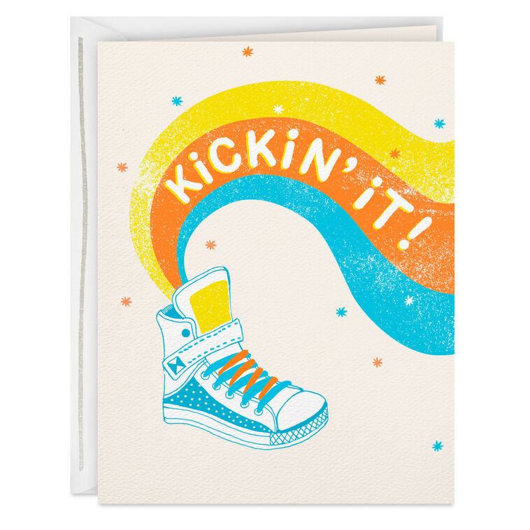 Kickin' It Old-School Cool Funny Birthday Card
