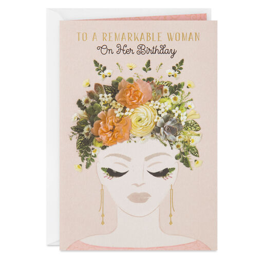 For a Remarkable Woman Birthday Card, 
