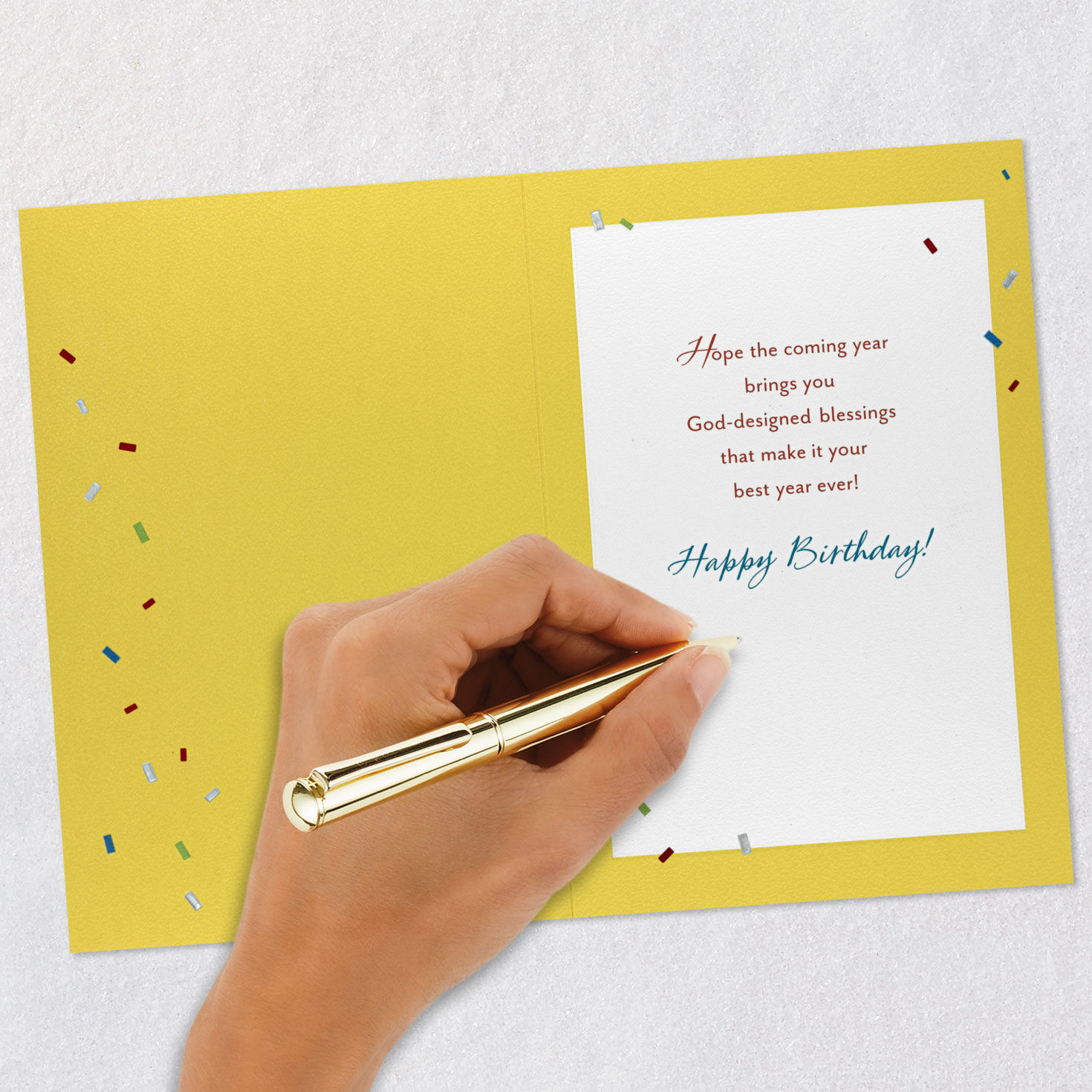 Colorful Ice Cream Scoops Christian Birthday Card signing card image number 6