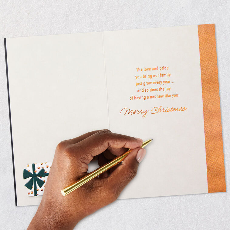 Stacked Presents Nephew Christmas Card signing card image number 7