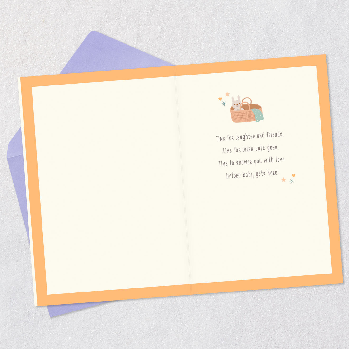 Newborn Items, Toys and Clothes Baby Shower Card Open card with envelope image number 3