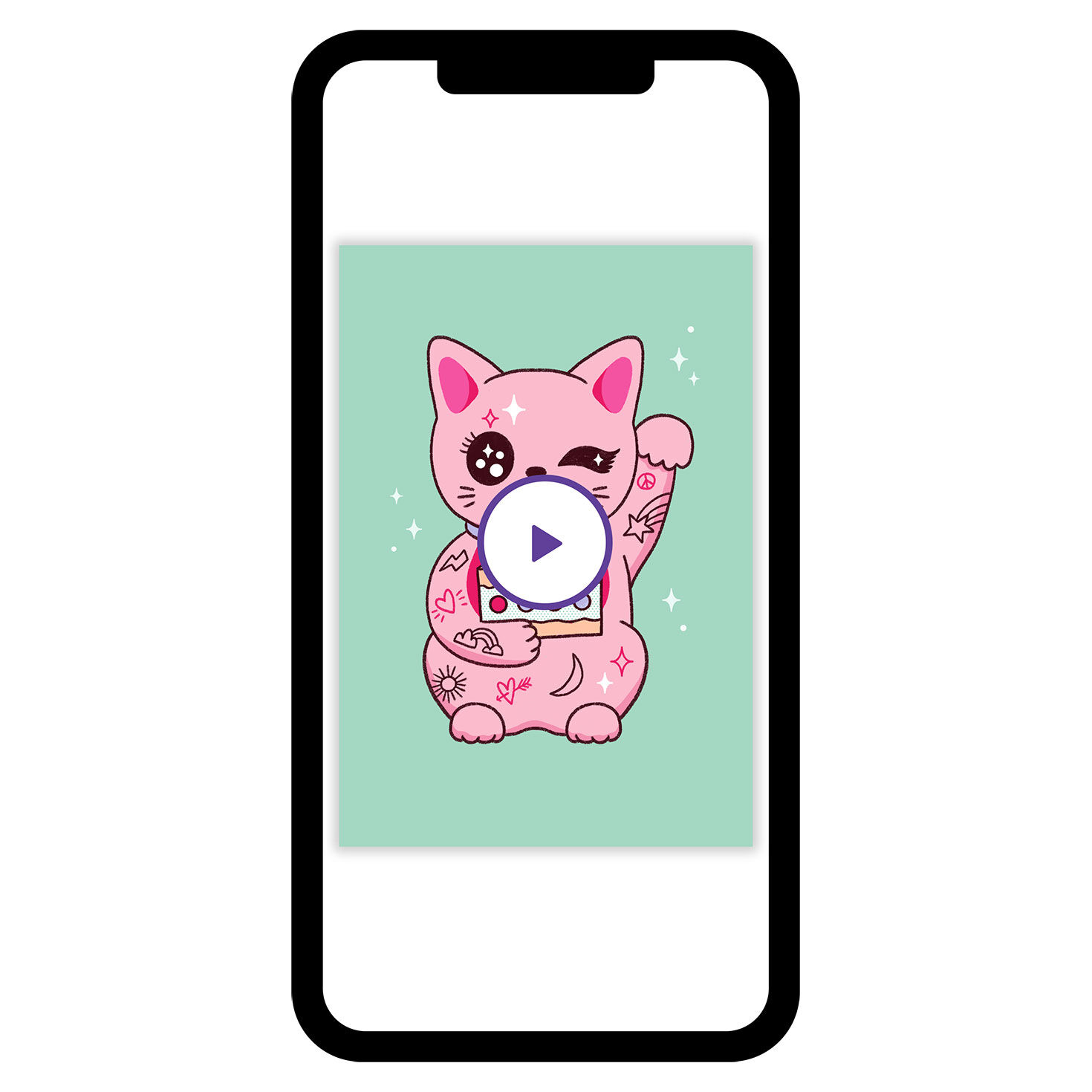 Pink Kawaii Cat eCard