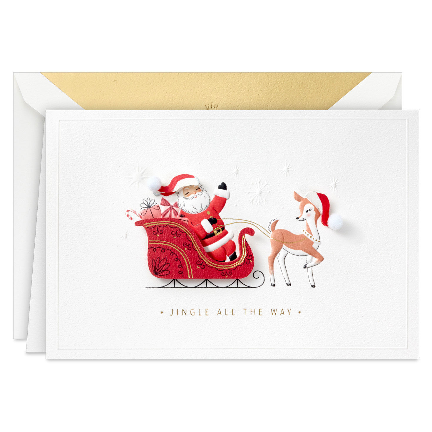 Santa Claus Sleigh Boxed Christmas Cards, Pack of 12, , large image number 2