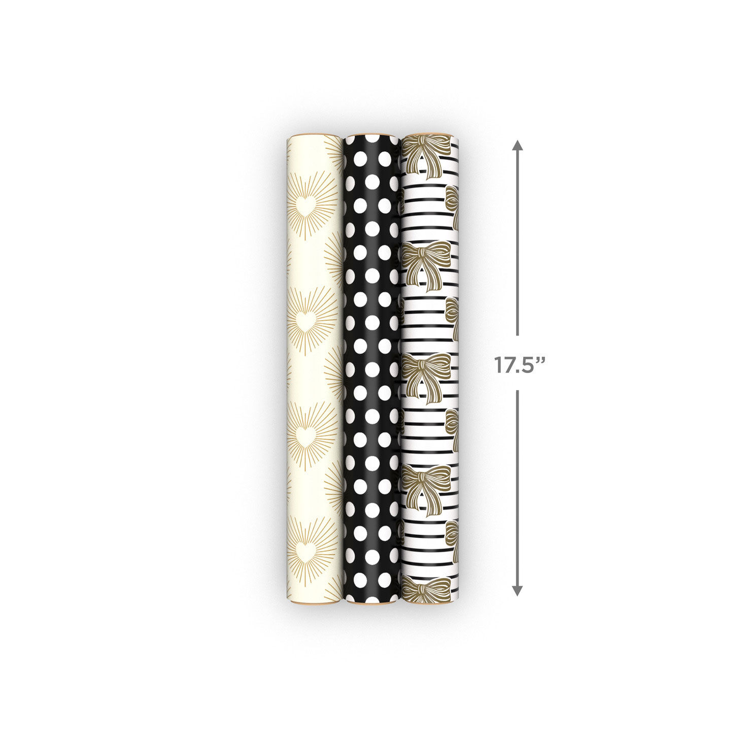 Heart, Dot and Bow Designs Mini Gift Wrap Rolls measurement image number 8