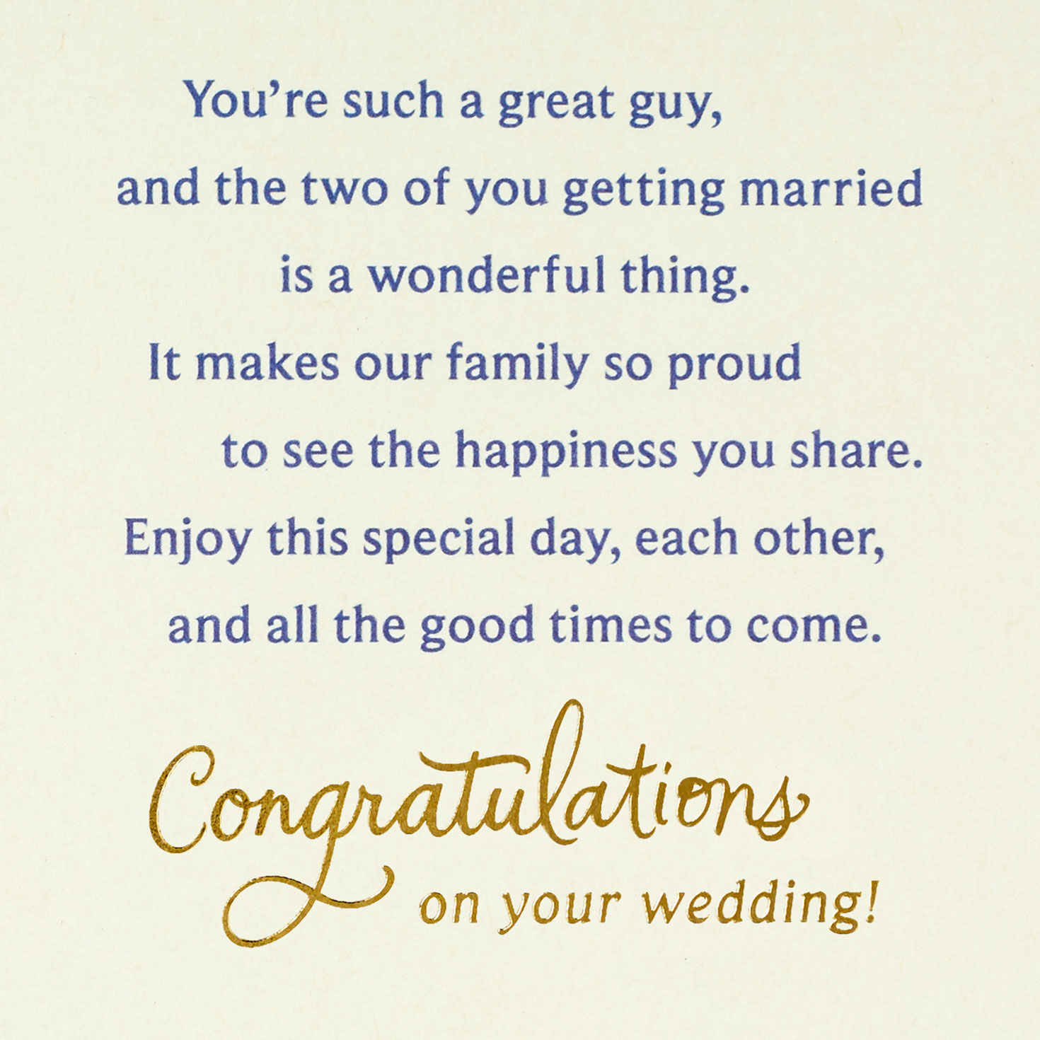 Metallic Leaves Son-in-Law Wedding Card  image number 2