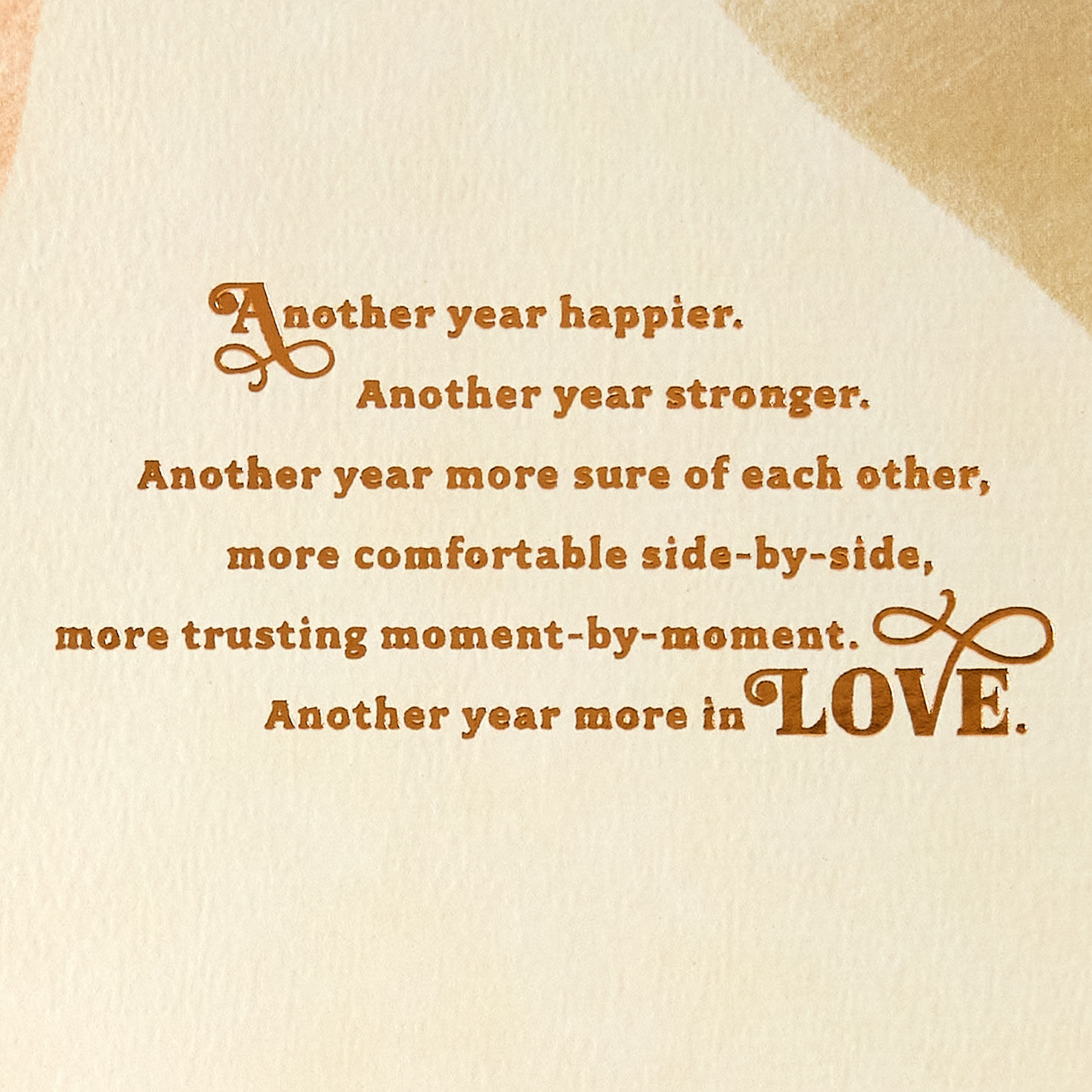 Speckled Tan, Cream and Peach 20th Anniversary Card Sentiment image number 2