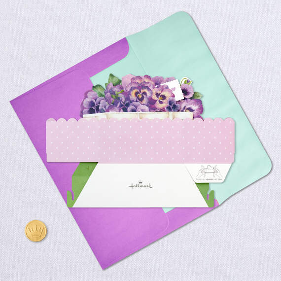 You Are Loved Purple Pansy 3D Pop-Up Love Card, , large image number 5