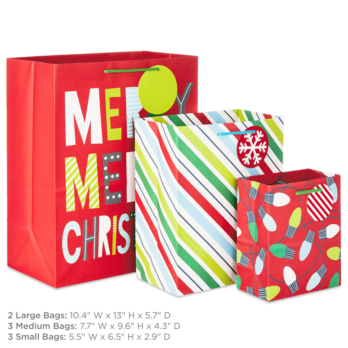 Assorted Festive Fun 8-Pack Small, Medium and Large Christmas Gift Bags for only USD 12.99 | Hallmark