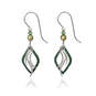 Silver Forest Green and Silver-Tone Flame Layered Metal Drop Earrings, , large image number 1