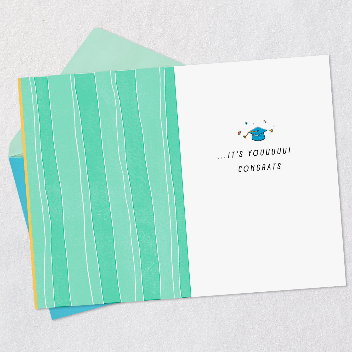 Owl in Mortarboard Cap 8th Grade Graduation Card Open card with envelope image number 3