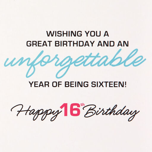 The Fun Has Begun Musical Light-Up 16th Birthday Card, 