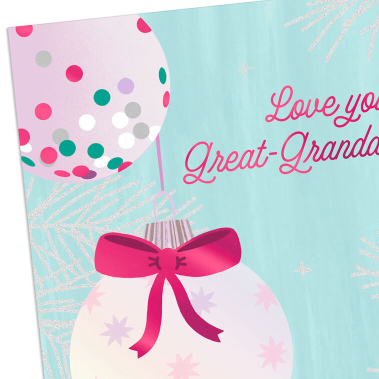 Ornaments Christmas Card for Great-Granddaughter Card Front Detail image number 4
