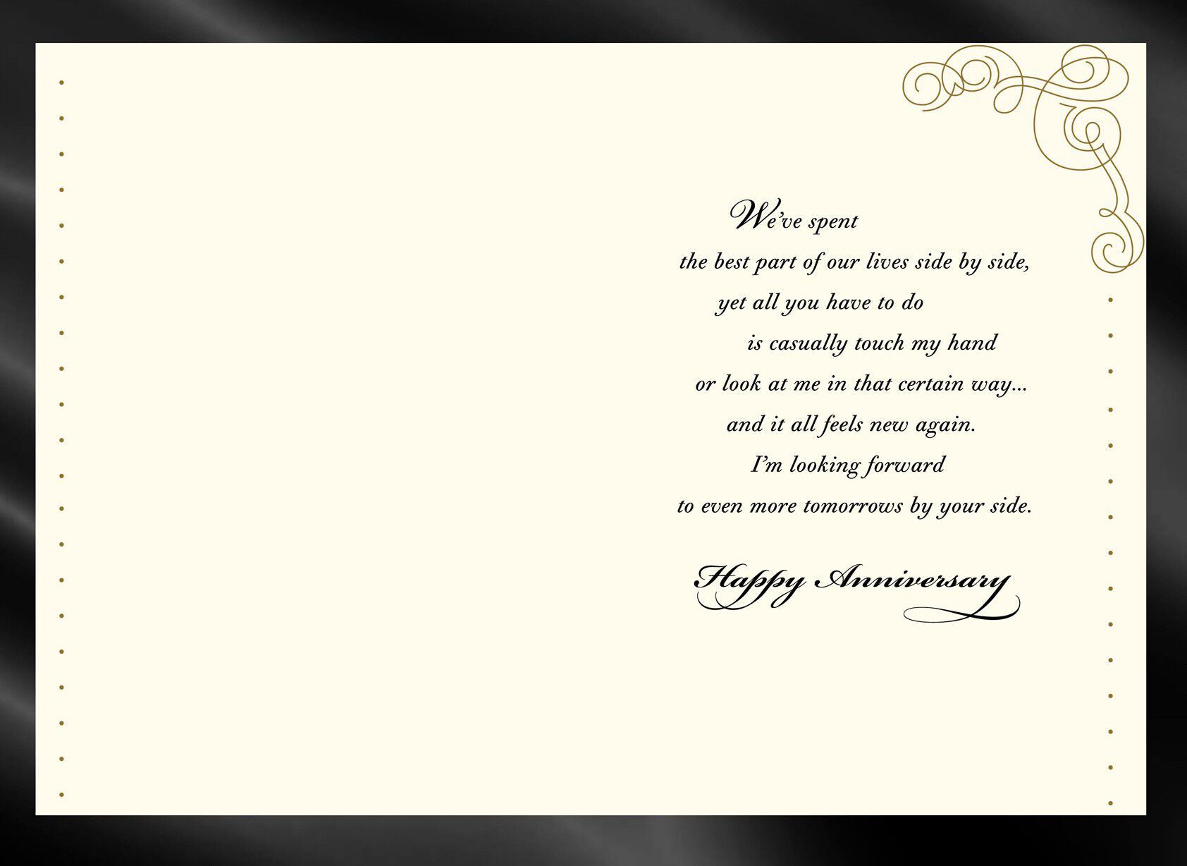 Gold Scrollwork 30th Anniversary Card