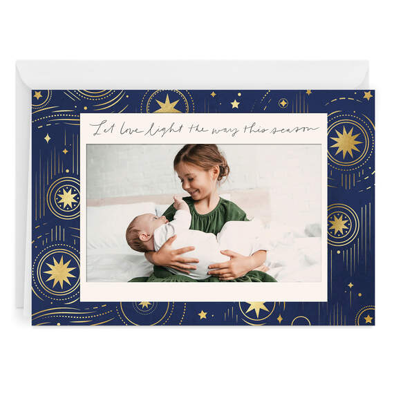 Personalized Light and Love Holiday Photo Card, , large image number 1