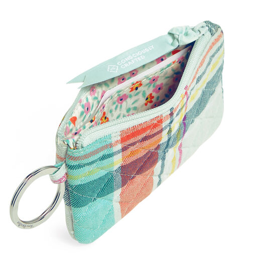 Vera Bradley Zip ID Case in Pastel Plaid, 