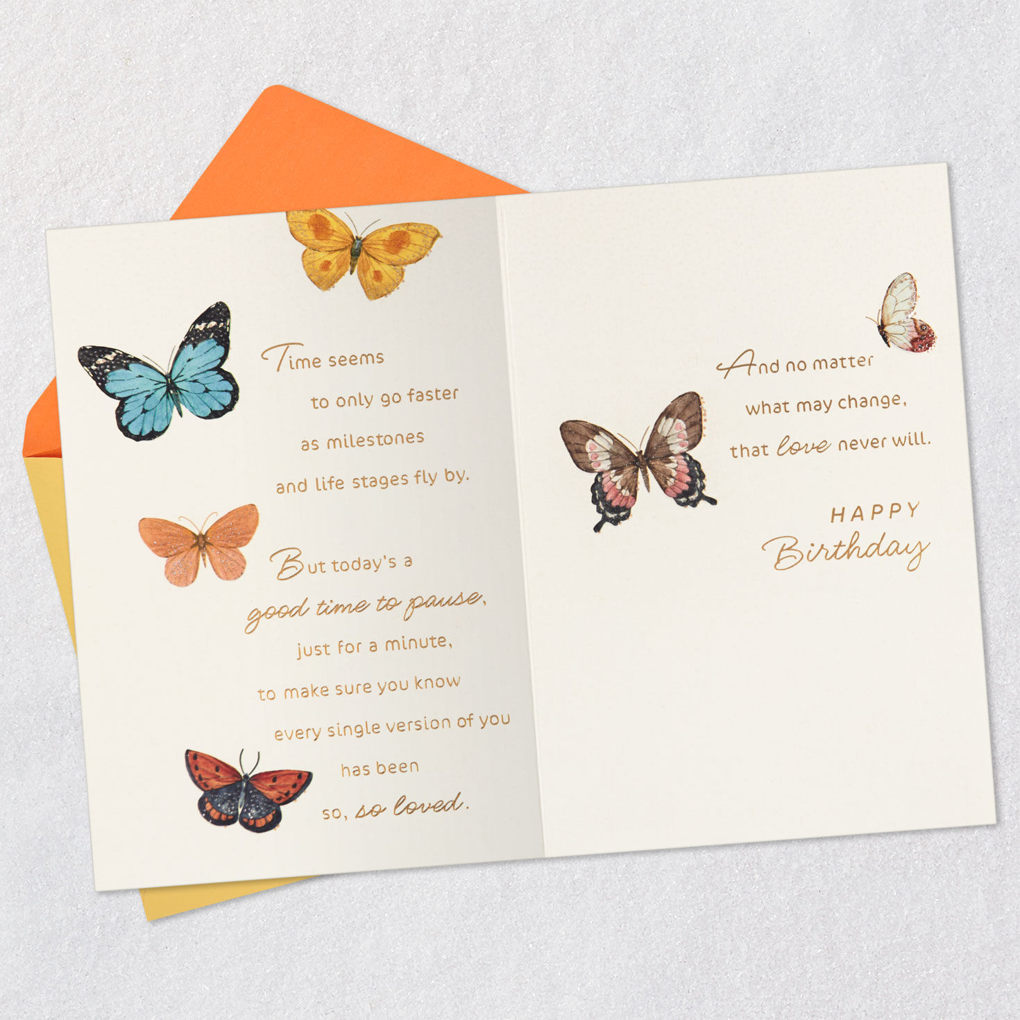 Butterflies Daughter Birthday Card Open card with envelope image number 4