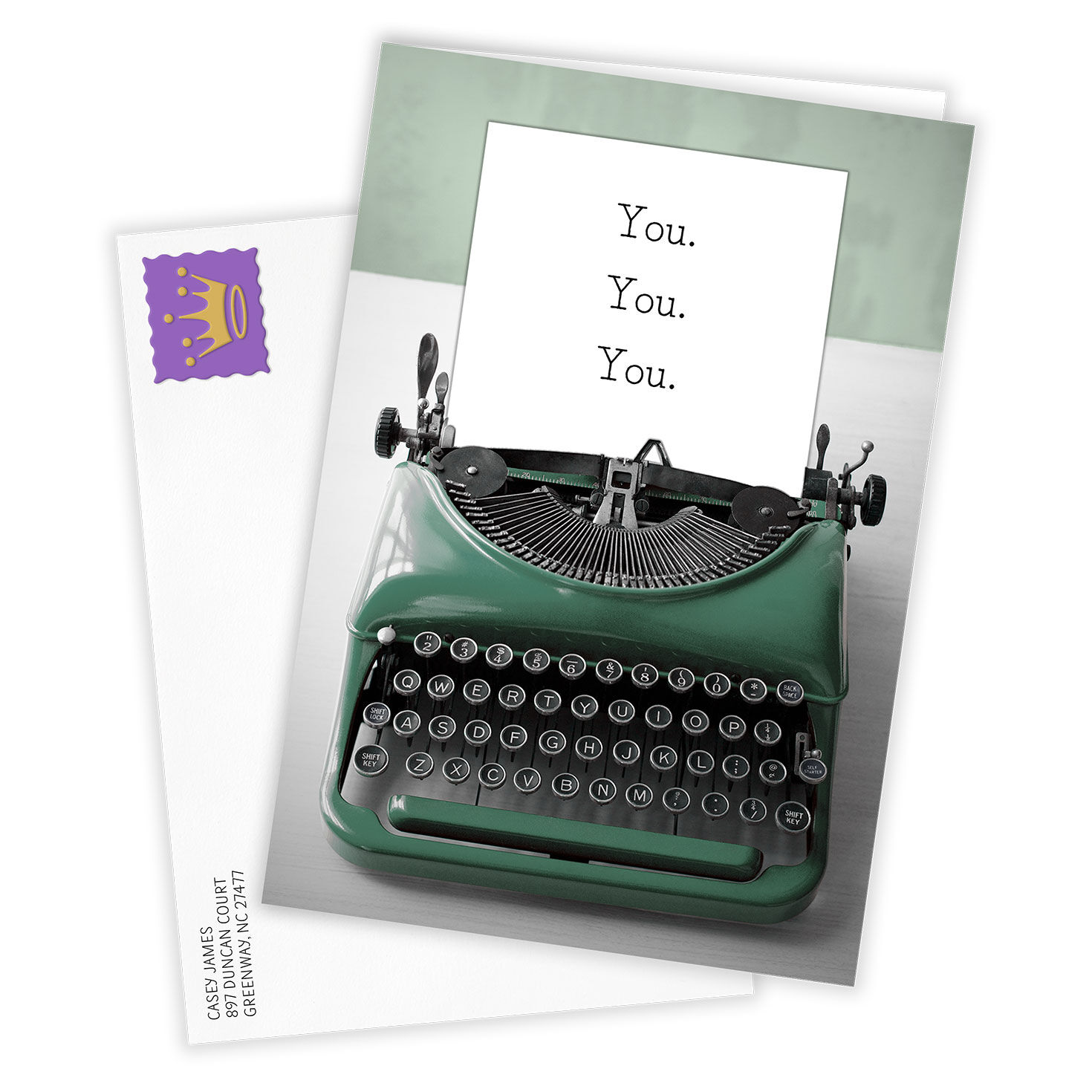You're On My Mind Typewriter Custom Card, , large image number 2
